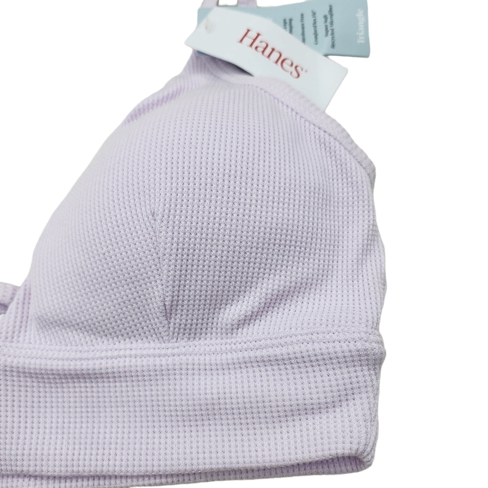 Hanes Women's Eco Luxe Long Line Triangle DHY204 Bralette - L - Picture 2 of 8